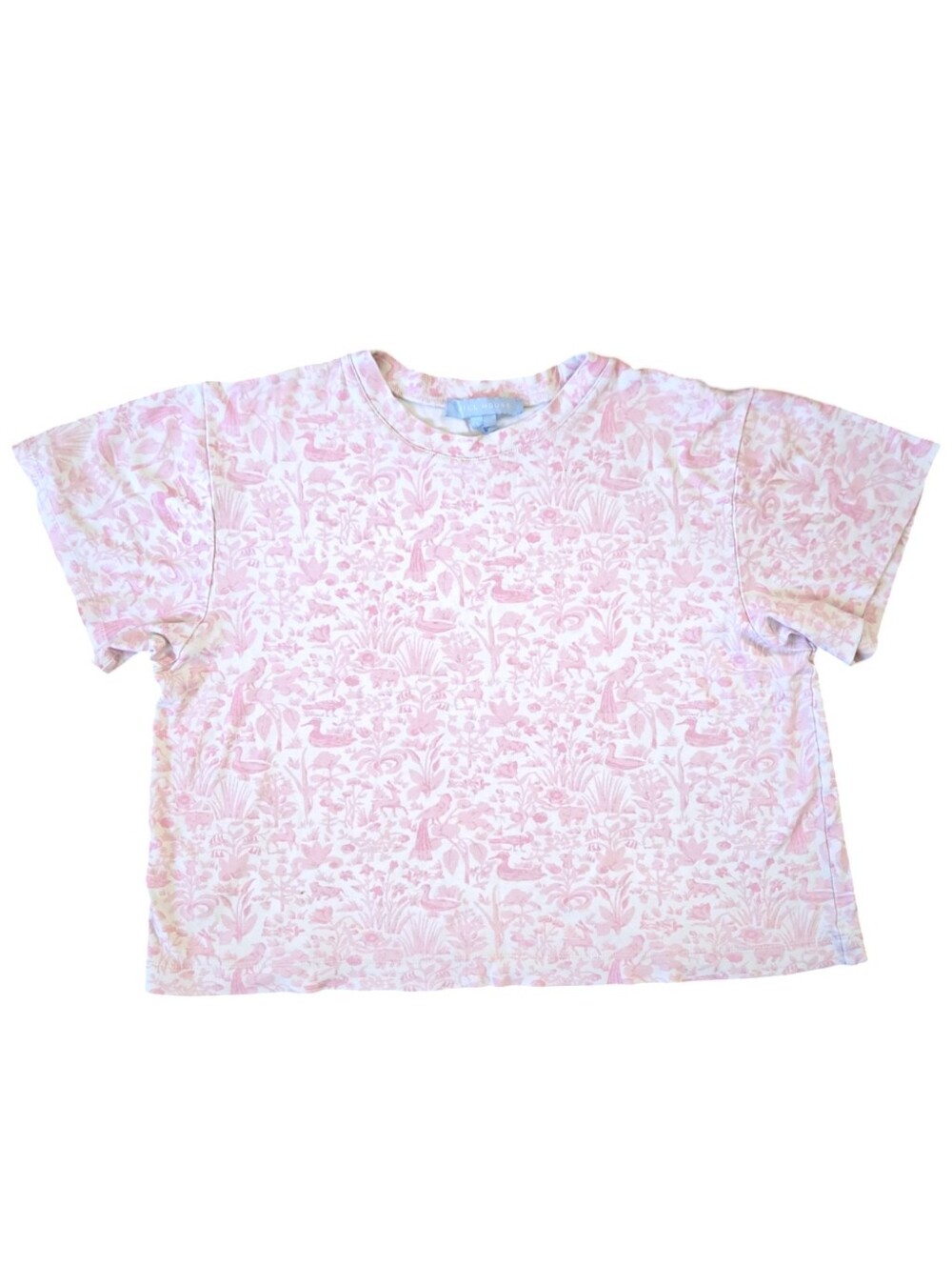 Hill House | Short Sleeve Organic Cotton PJ Set In Pink Jungle Toile